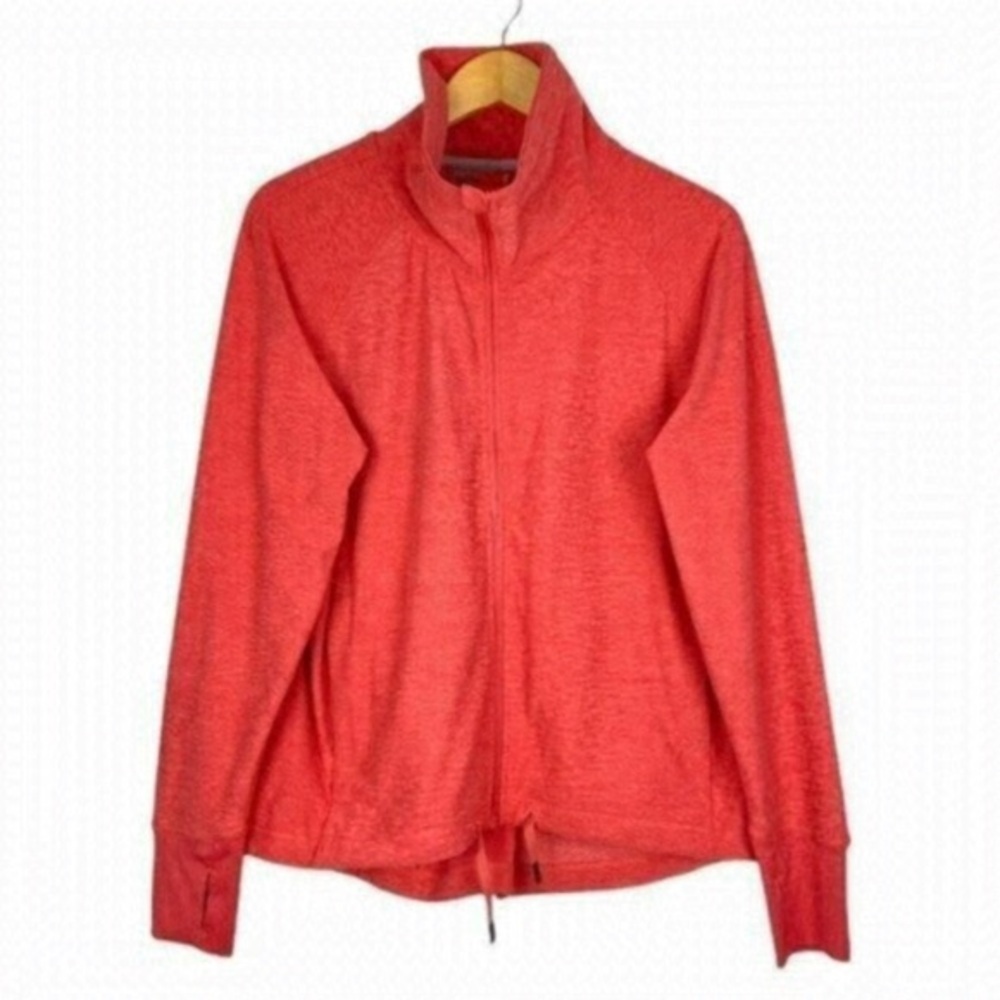 SHAMBHALA WOMENS Pink Peach Full Zip Long Sleeve Activewear Sweater Jacket US XL